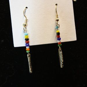 multi colored beads silver